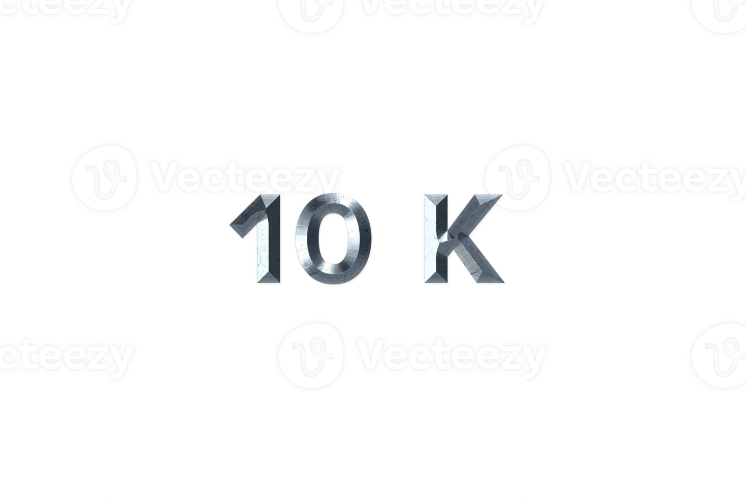10 k subscribers celebration greeting Number with grey metal design png
