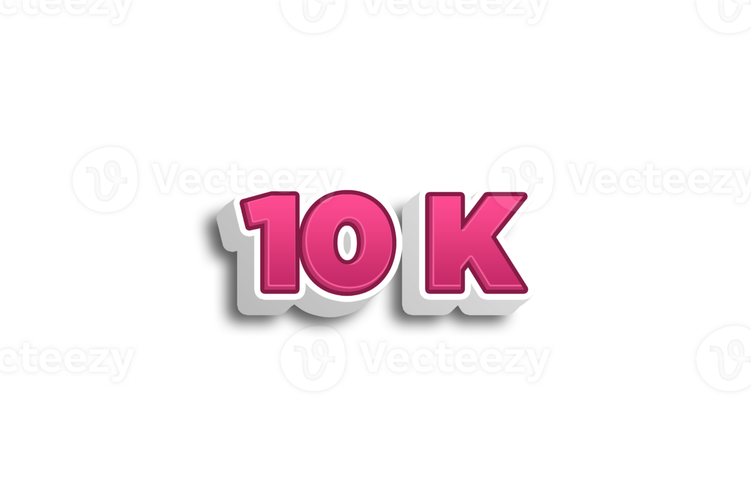 10 k subscribers celebration greeting Number with pink 3d design png