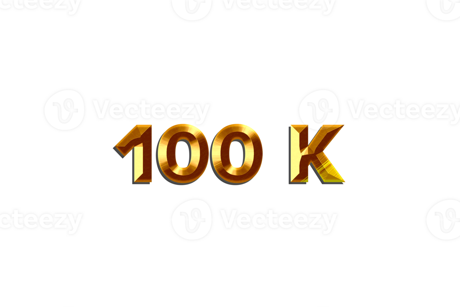 100 k subscribers celebration greeting Number with golden design png