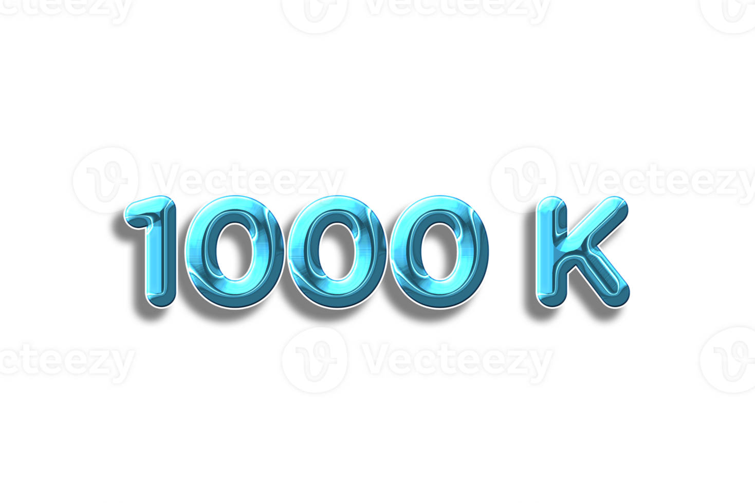 1000 k subscribers celebration greeting Number with plastic design png