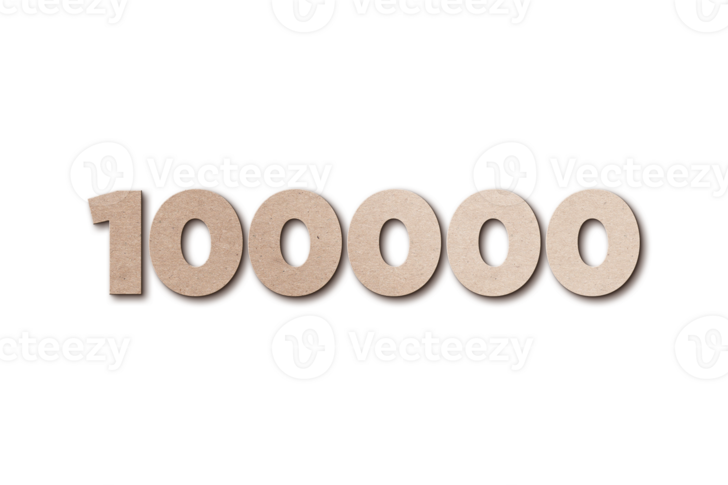 100000 subscribers celebration greeting Number with card board design png
