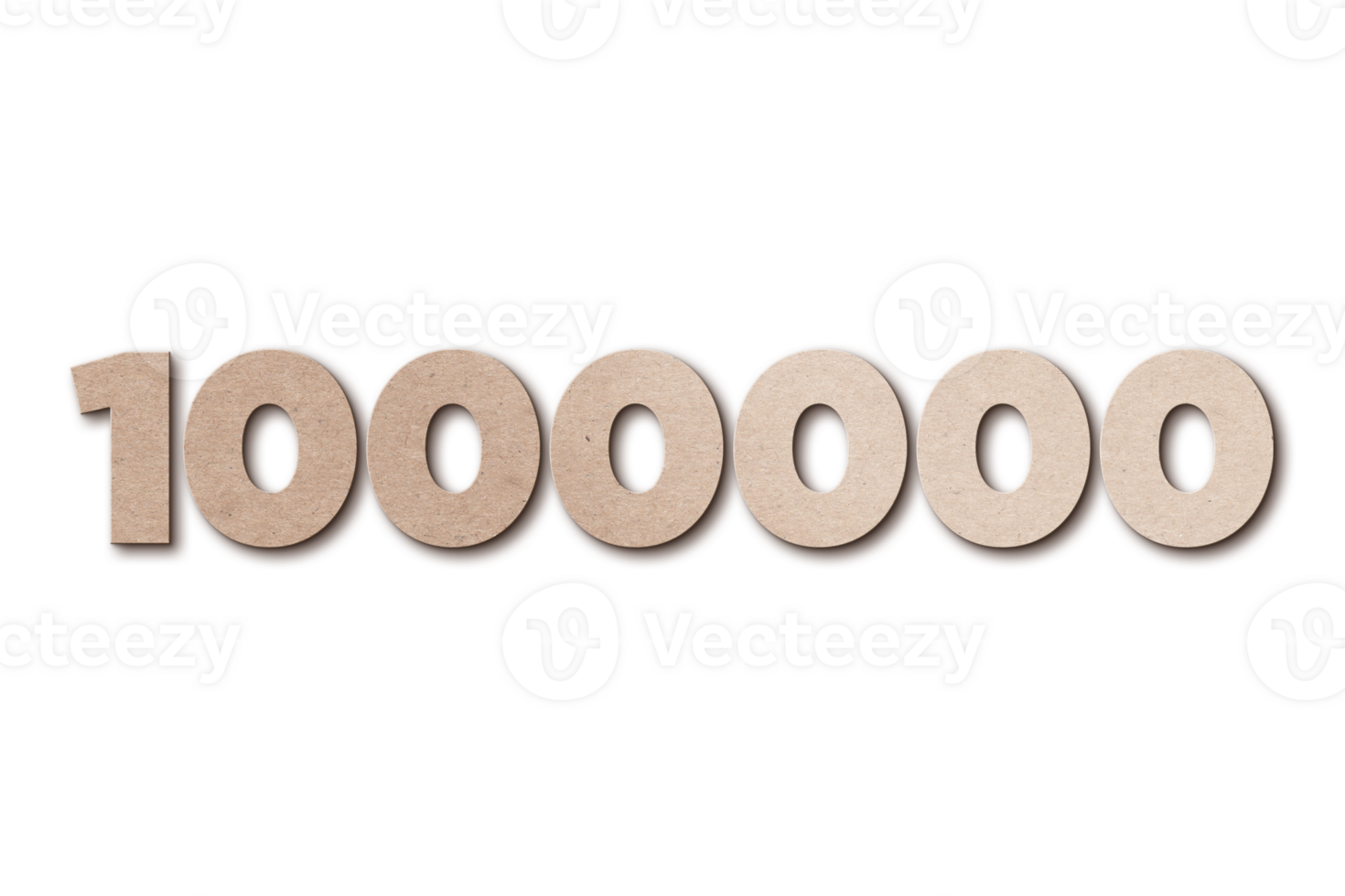 1000000 subscribers celebration greeting Number with card board design png