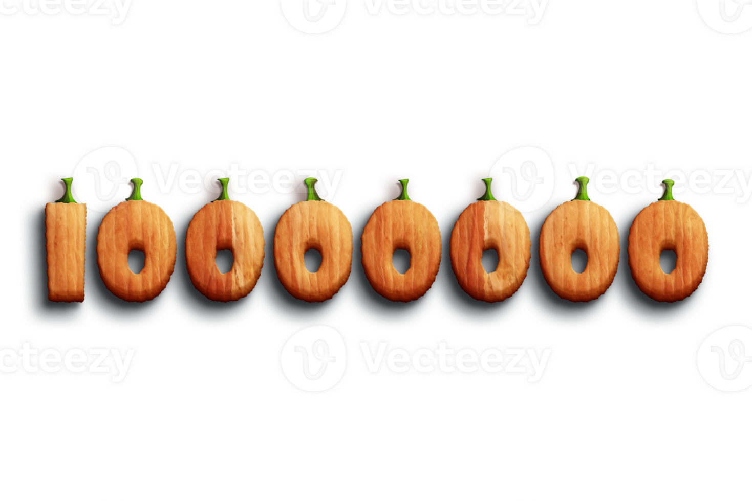 10000000 subscribers celebration greeting Number with pumpkin design png