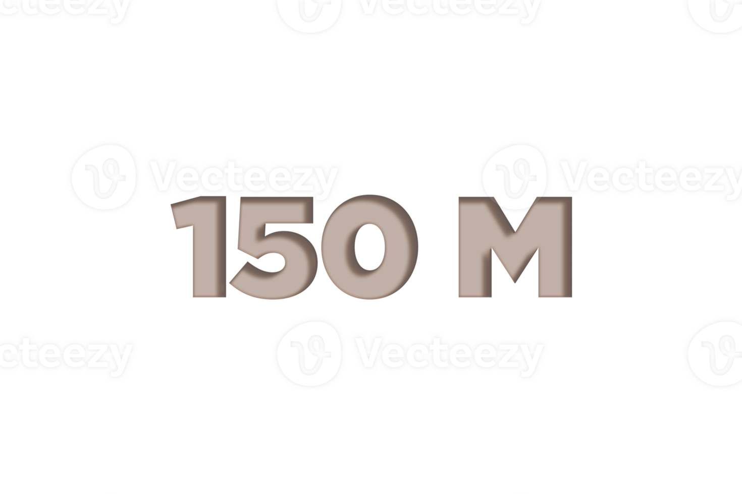 150 million subscribers celebration greeting Number with engrave design png