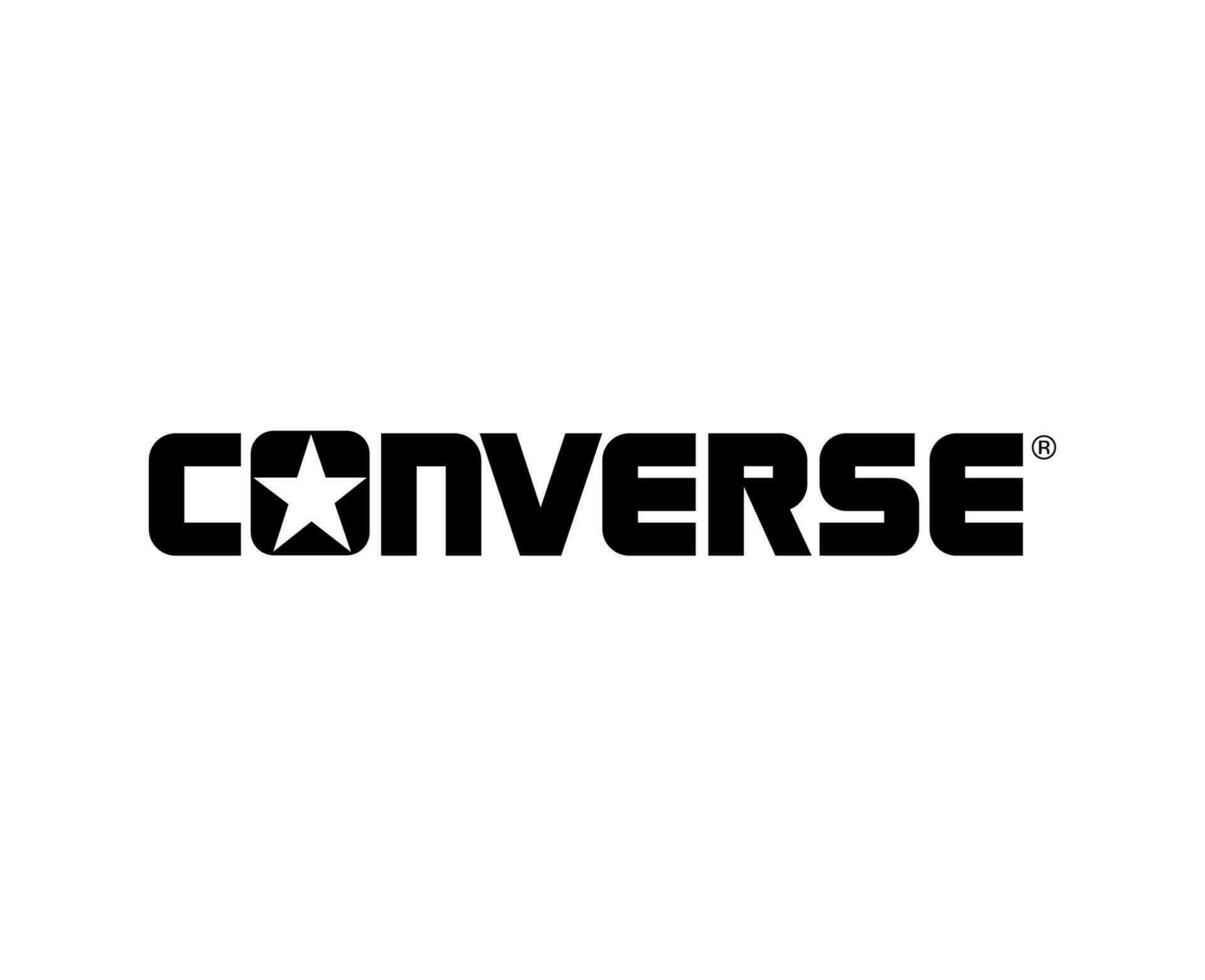Converse Brand Shoes Logo Name Black Symbol Design Vector Illustration
