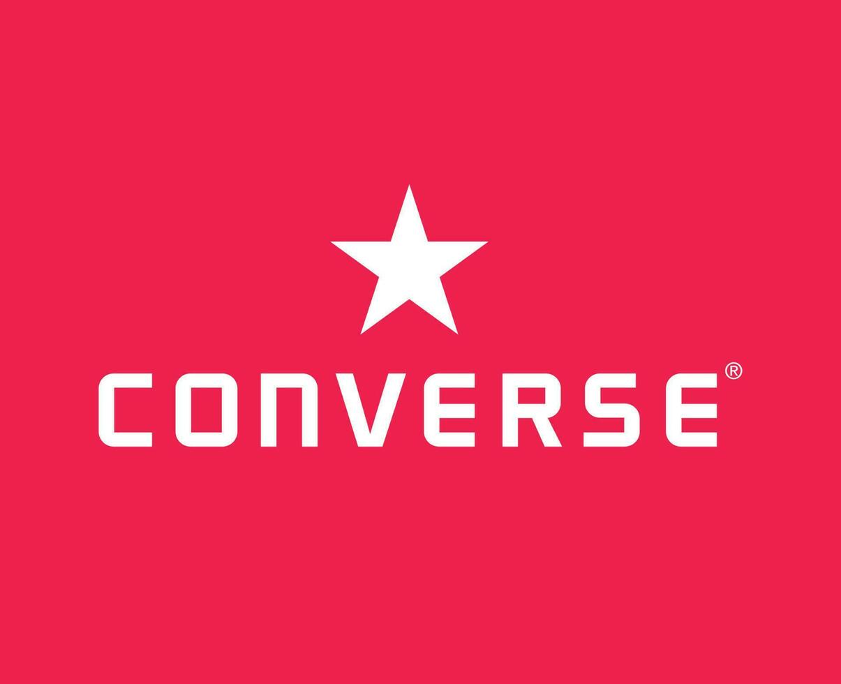 Converse Logo Brand Symbol Shoes White Design Vector Illustration With Pink Background