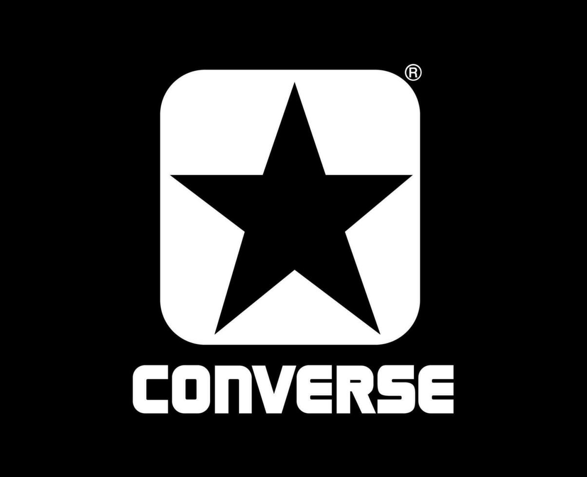 conversar marca logo con nombre blanco diseño Zapatos símbolo vector ilustración con negro antecedentes