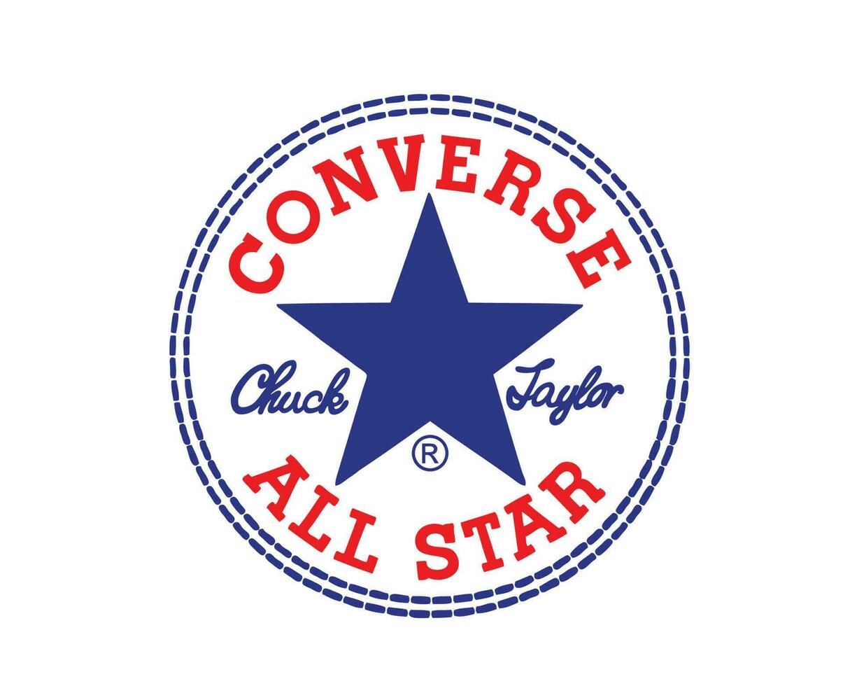 conversar todas estrella marca logo Zapatos azul y rojo símbolo diseño ilustración vector