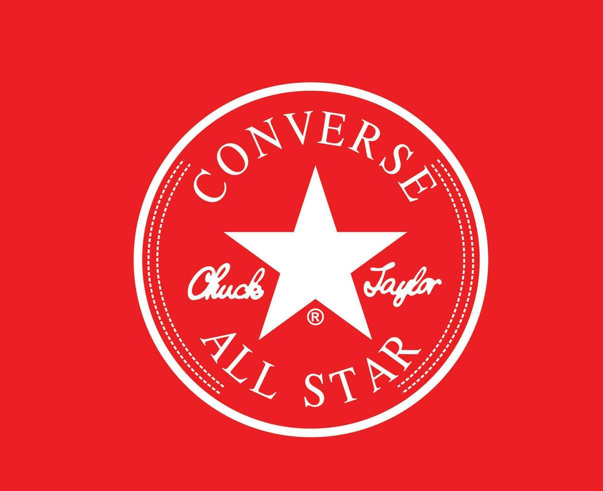 conversar todas estrella logo marca blanco Zapatos símbolo diseño vector ilustración con rojo antecedentes