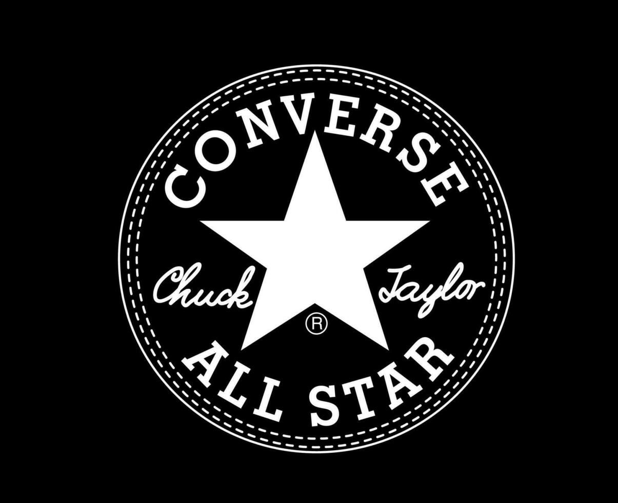 Converse All Star Brand Logo Shoes White Symbol Design Vector Illustration With Black Background