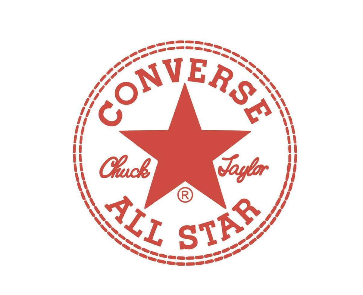 conversar todas estrella logo Zapatos marca rojo símbolo diseño vector ilustración