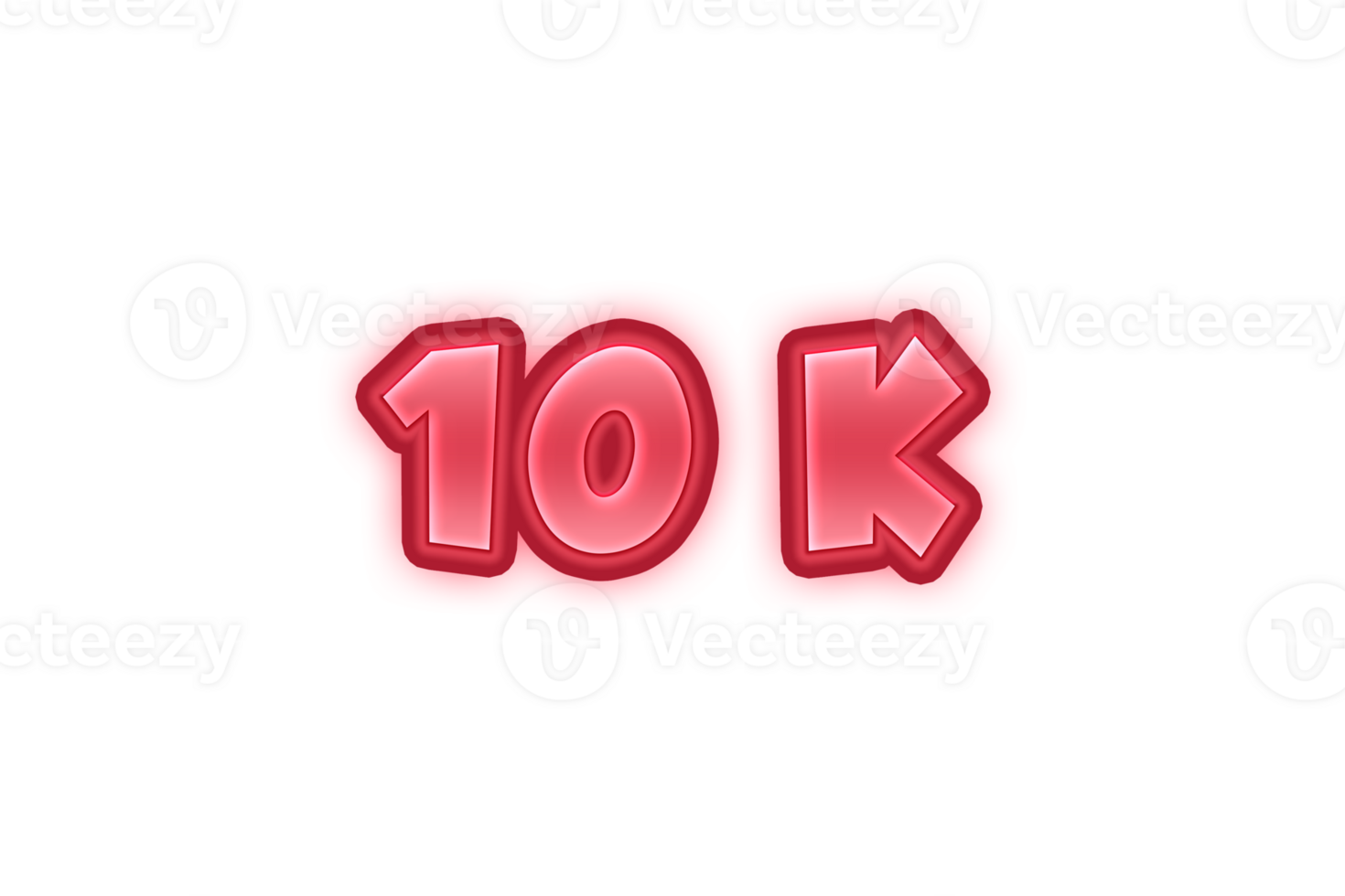 10 k subscribers celebration greeting Number with red embossed design png