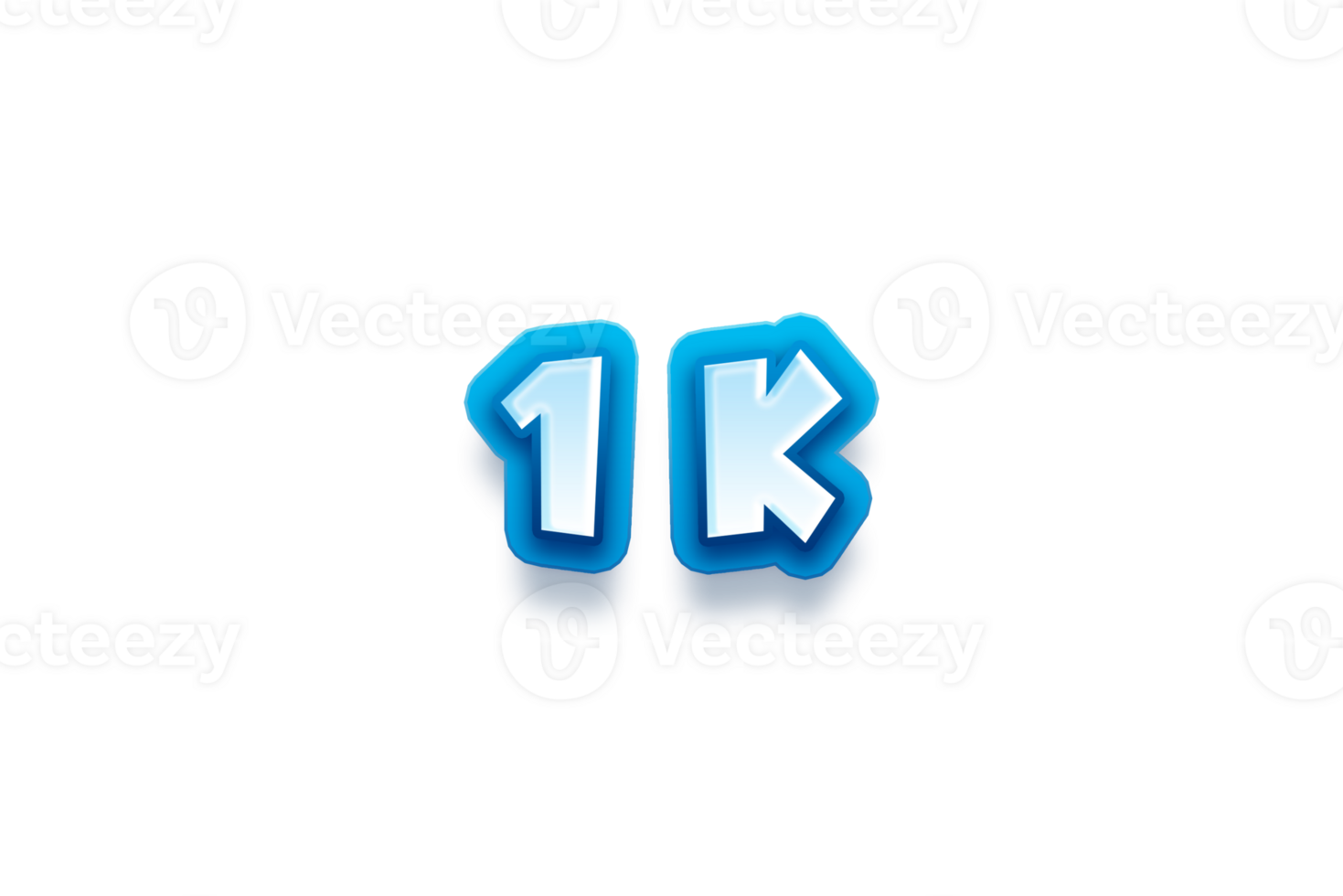 1 k subscribers celebration greeting Number with modren blue design png