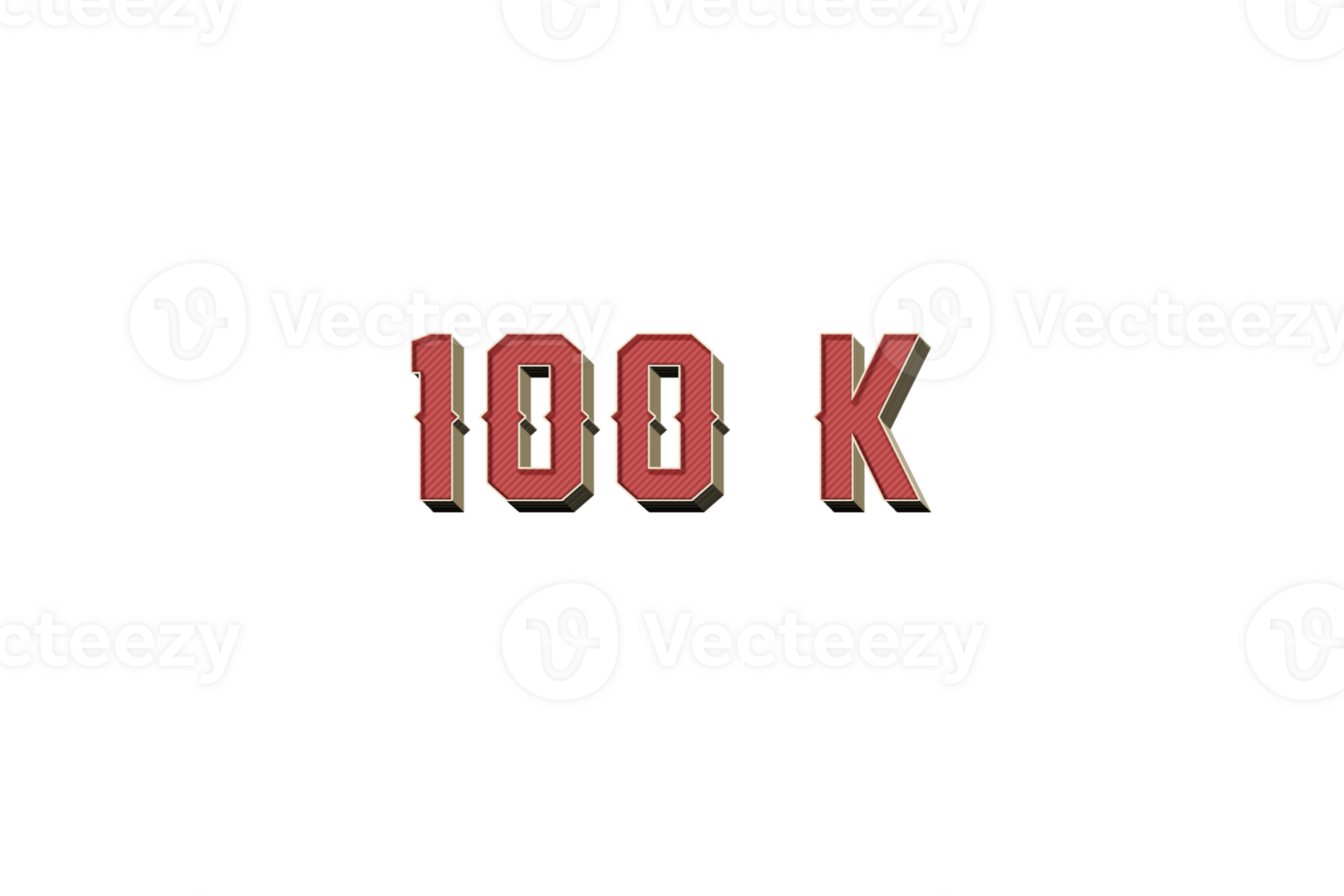 100 k subscribers celebration greeting Number with retro design png