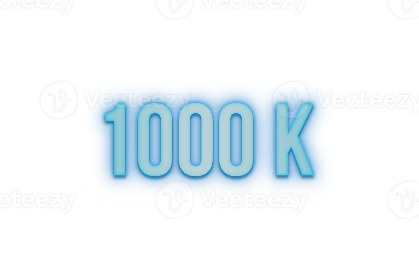 1000 k subscribers celebration greeting Number with bannerneon design png