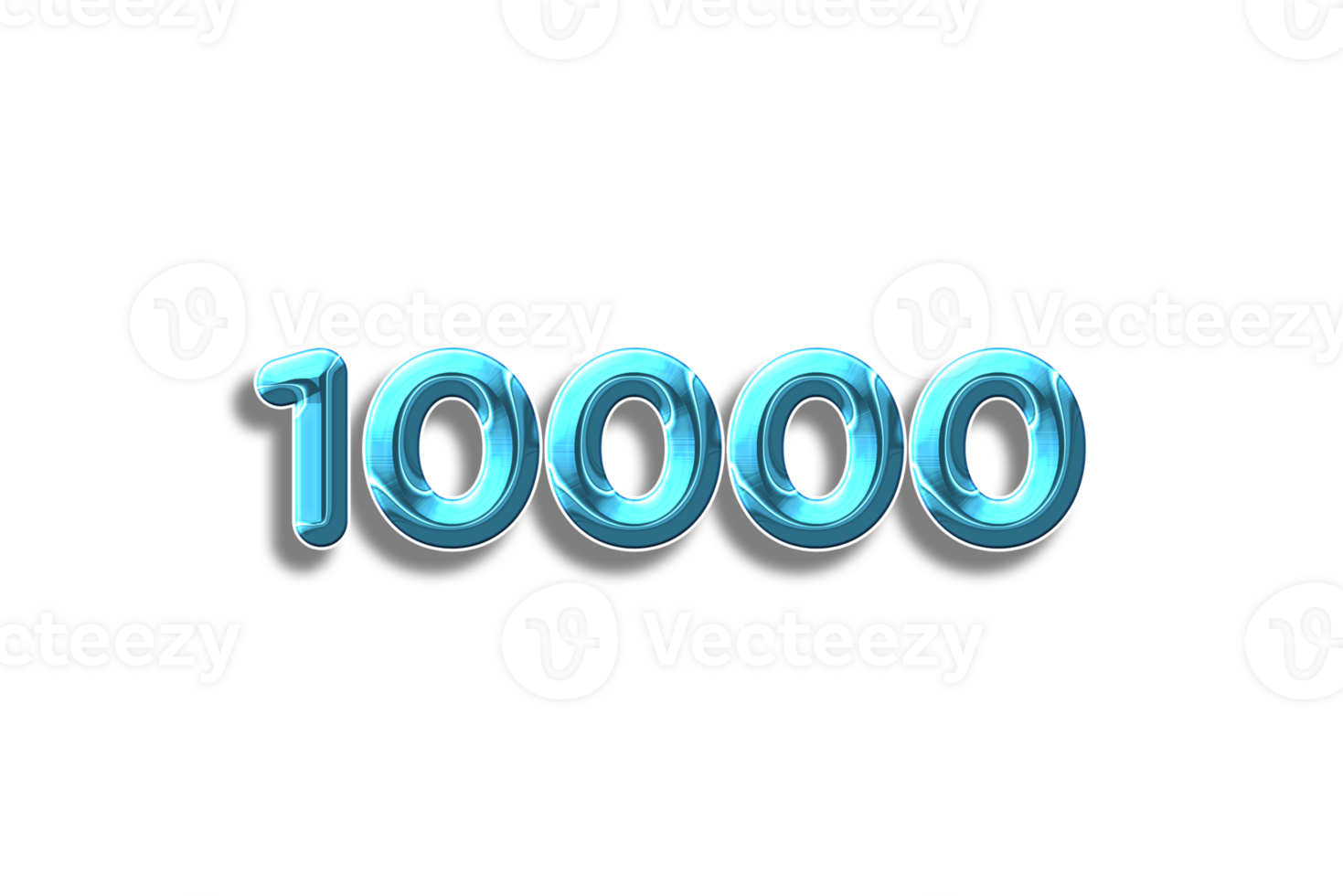 10000 subscribers celebration greeting Number with plastic design png