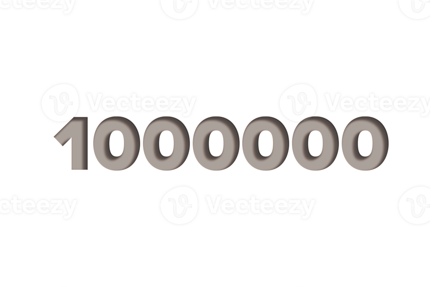 1000000 subscribers celebration greeting Number with wooden engraved design png