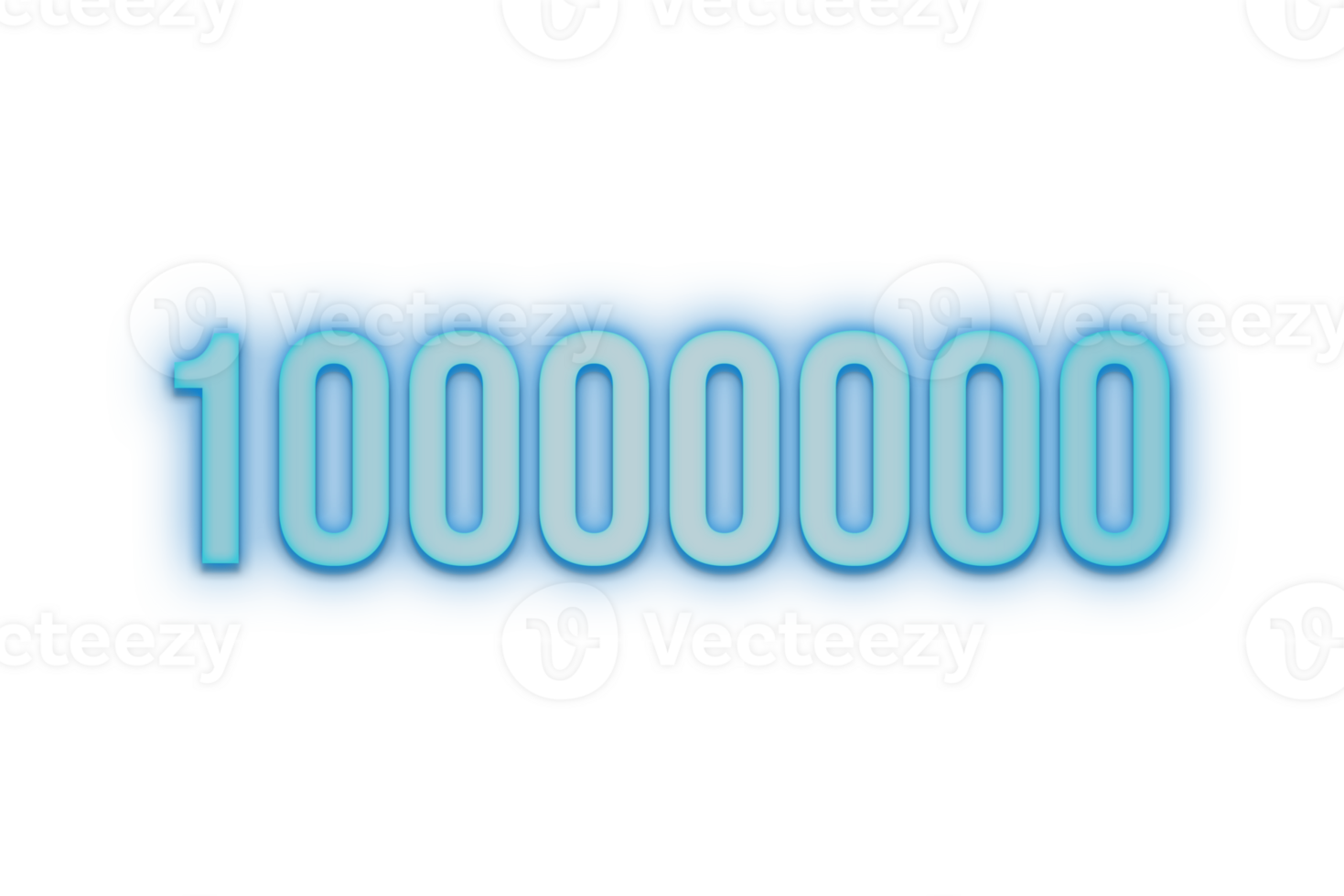 10000000 subscribers celebration greeting Number with bannerneon design png