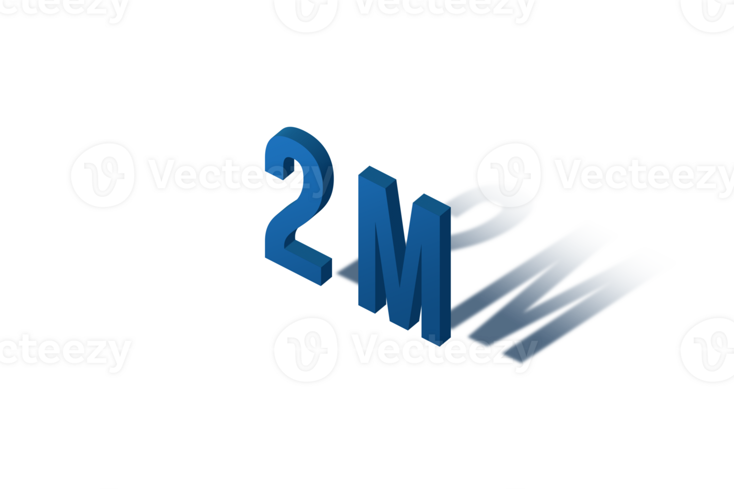 2 million subscribers celebration greeting Number with isomatric design png