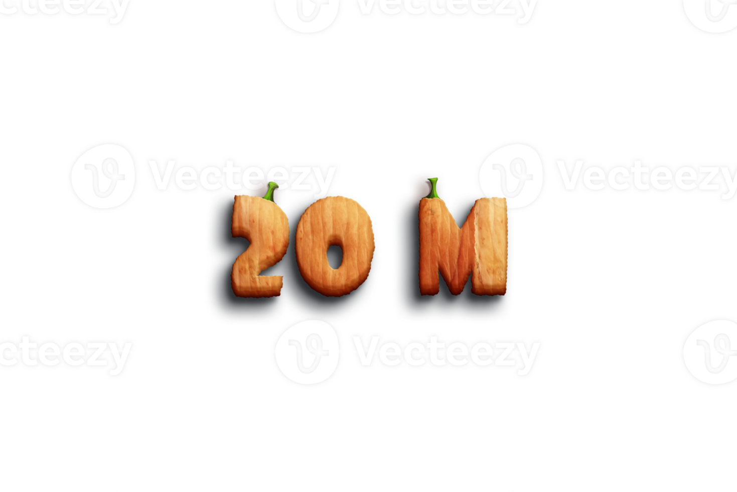 20 million subscribers celebration greeting Number with pumpkin design png