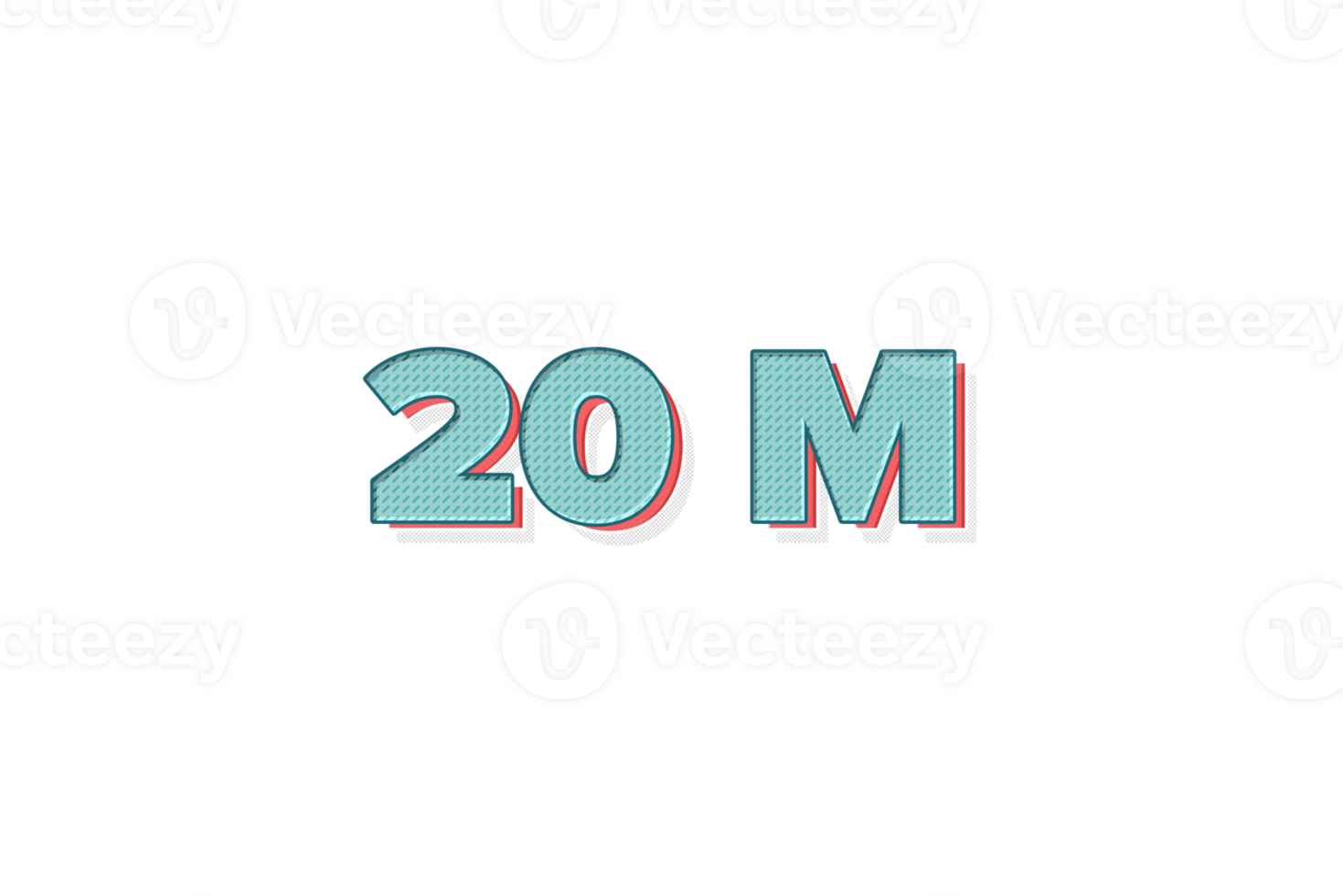 20 million subscribers celebration greeting Number with unique design png