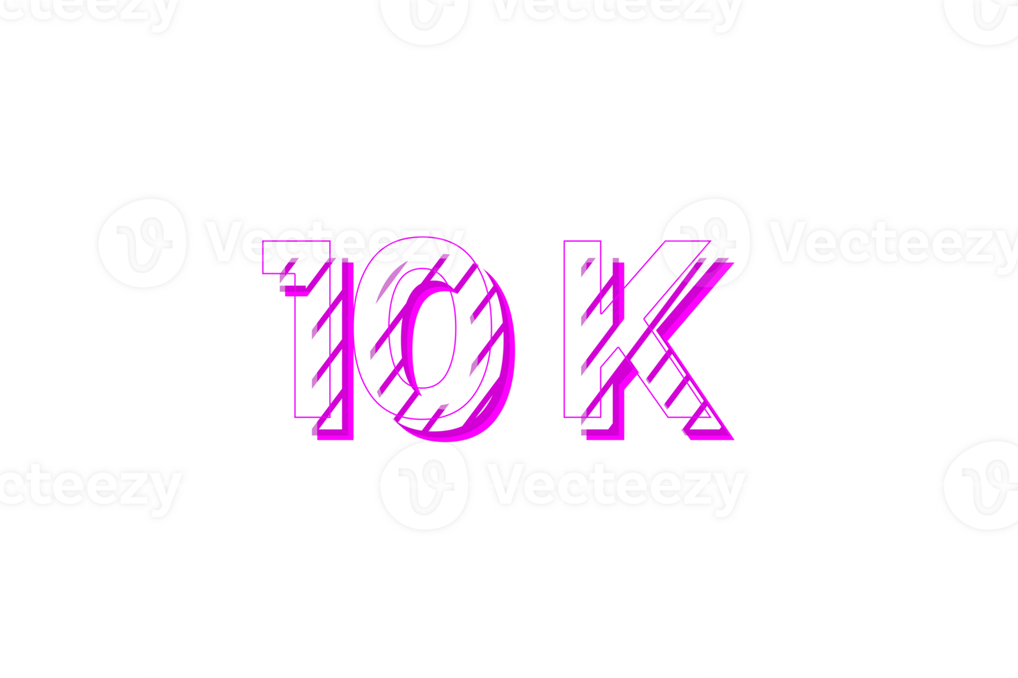 10 k subscribers celebration greeting Number with stripe design png