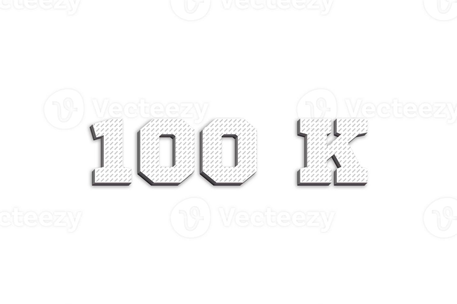 100 k subscribers celebration greeting Number with 3d paper design png