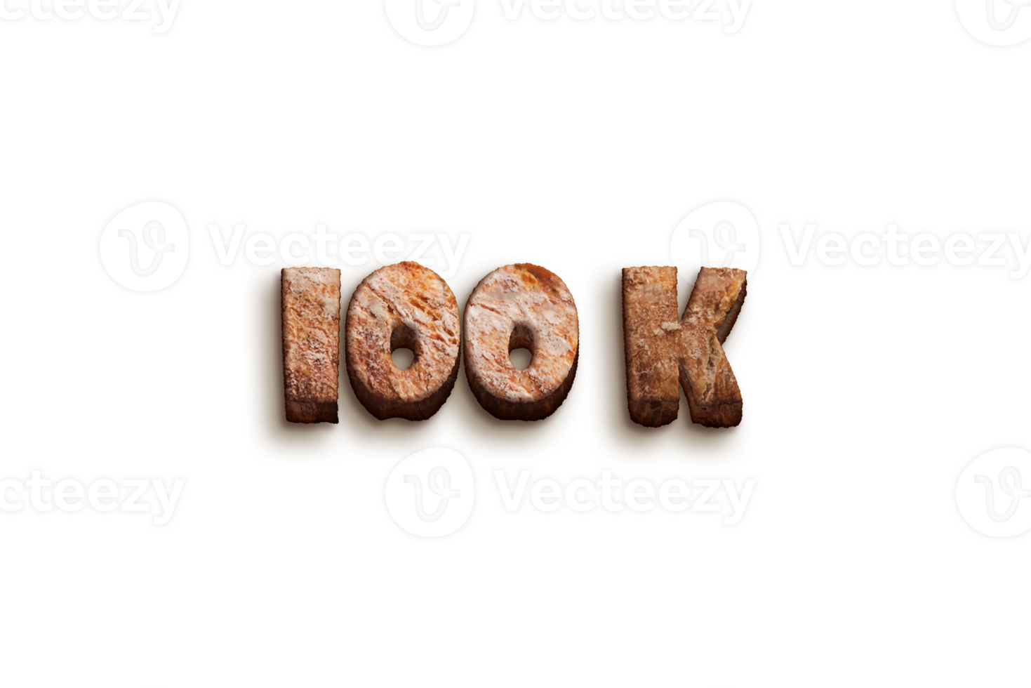 100 k subscribers celebration greeting Number with bakery design png