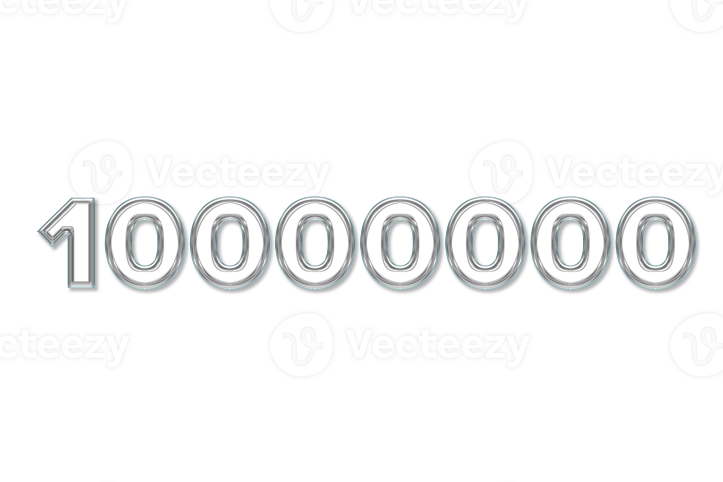 10000000 subscribers celebration greeting Number with glass design png
