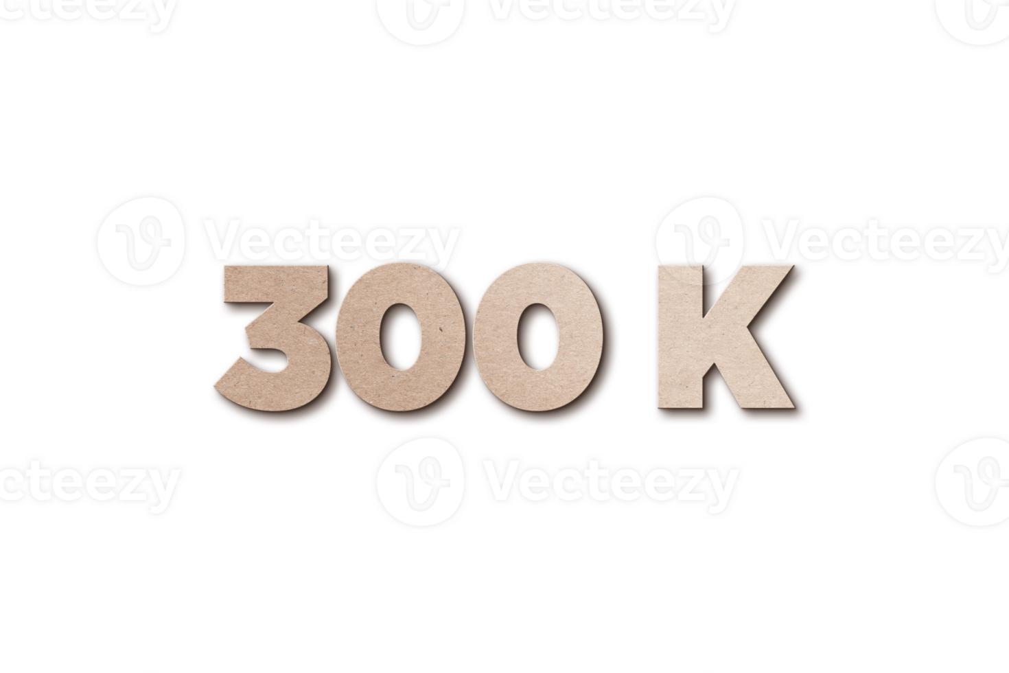 300 k subscribers celebration greeting Number with card board design png