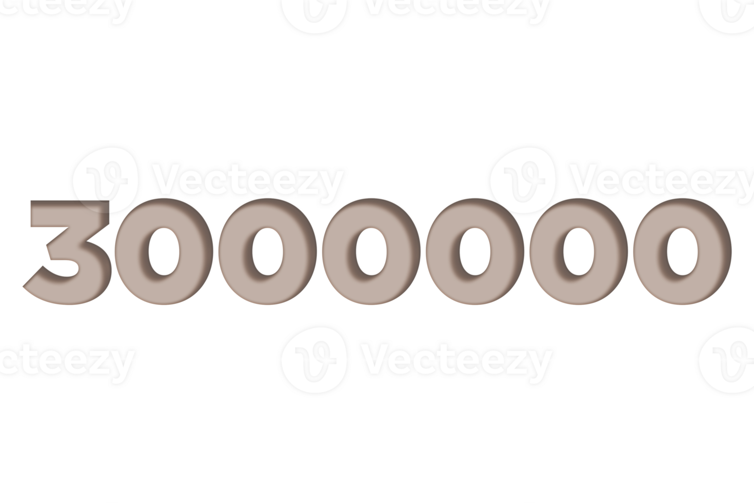 3000000 subscribers celebration greeting Number with engrave design png
