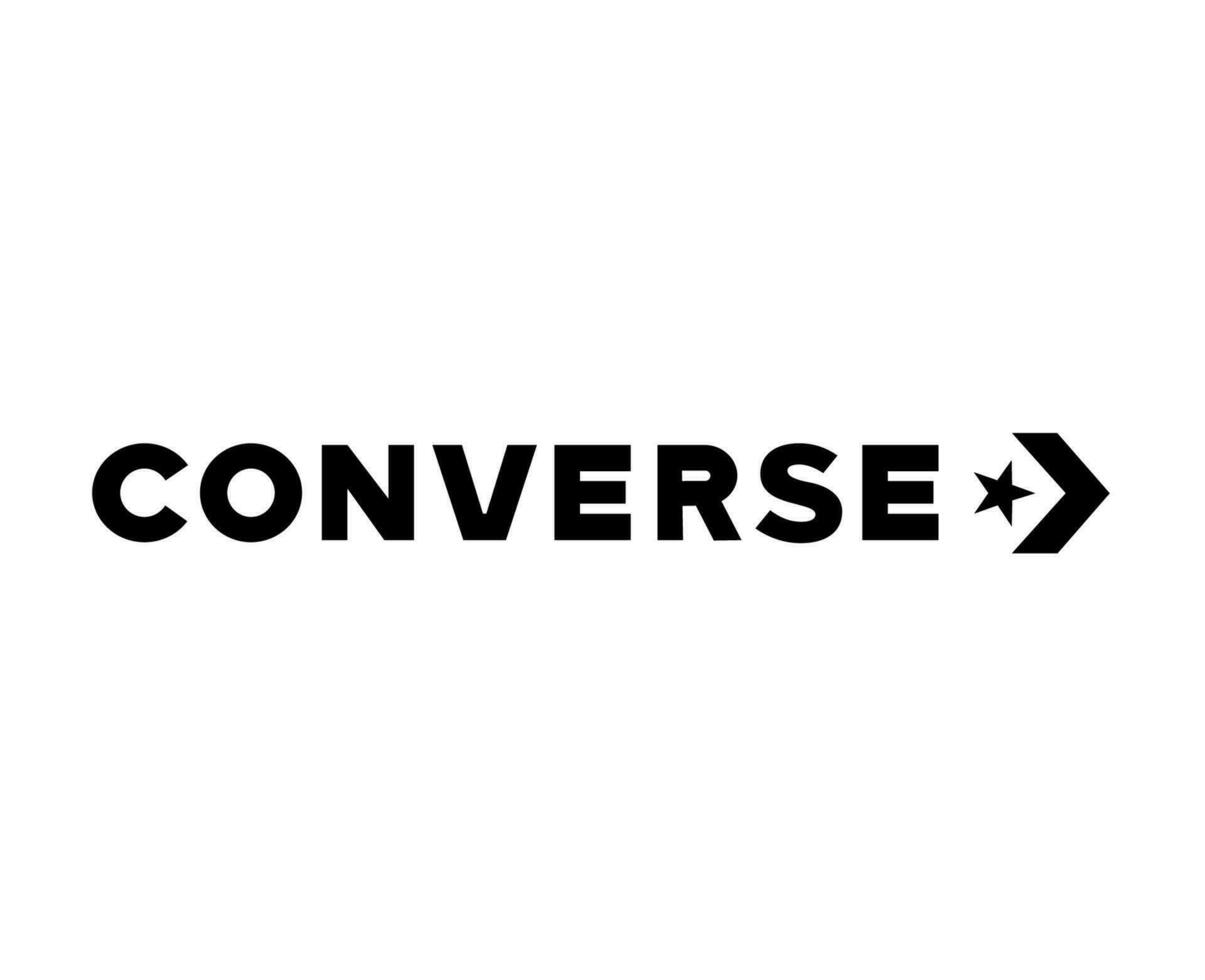 Converse Brand Shoes Logo Black Symbol Design Vector Illustration