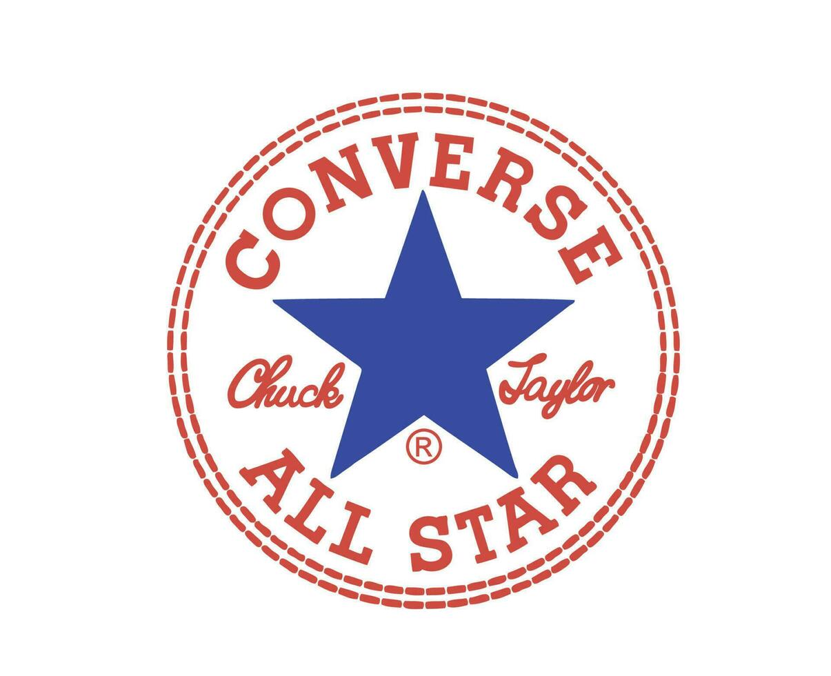 conversar todas estrella logo Zapatos marca rojo y azul símbolo diseño vector ilustración