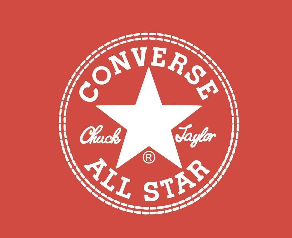 conversar todas estrella logo Zapatos marca blanco símbolo diseño vector ilustración con rojo antecedentes