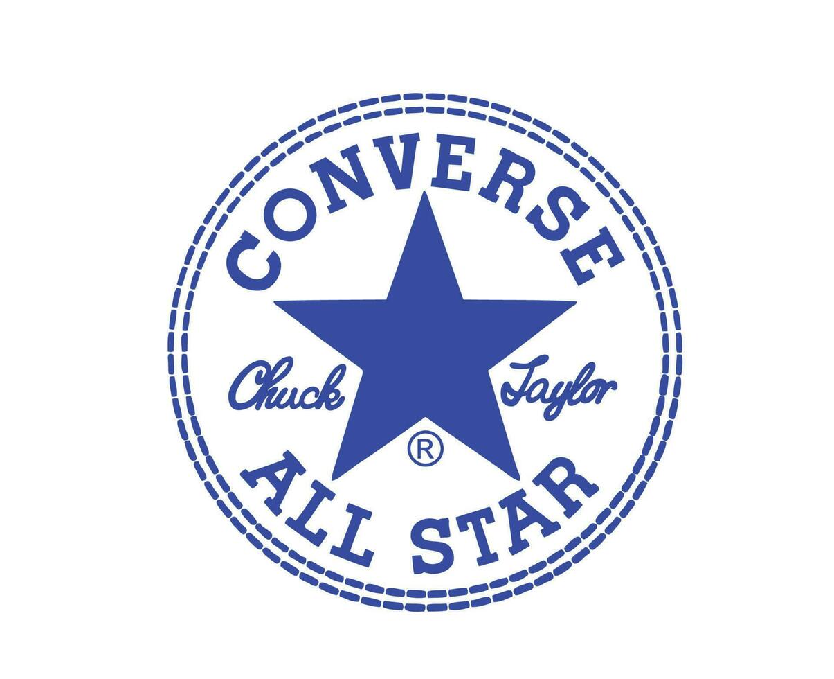 conversar todas estrella logo Zapatos marca azul símbolo diseño vector ilustración