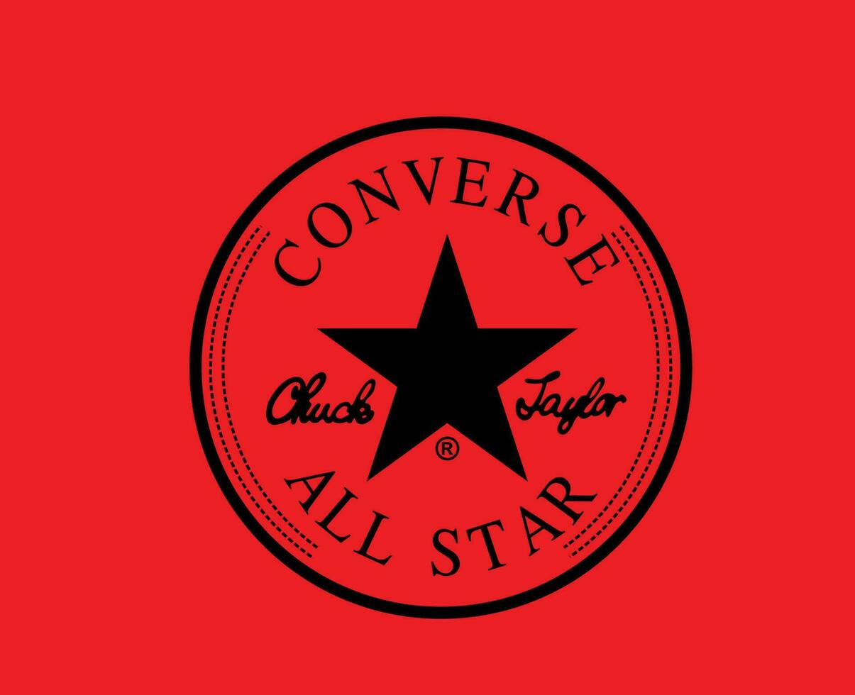 Converse All Star Logo Brand Black Shoes Symbol Design Vector ...