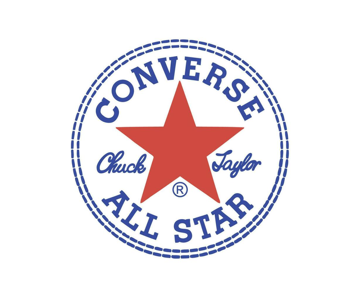 conversar todas estrella logo Zapatos marca azul y rojo símbolo diseño vector ilustración