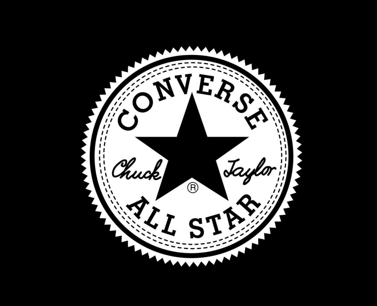 conversar todas estrella logo marca Zapatos blanco símbolo diseño vector ilustración con negro antecedentes