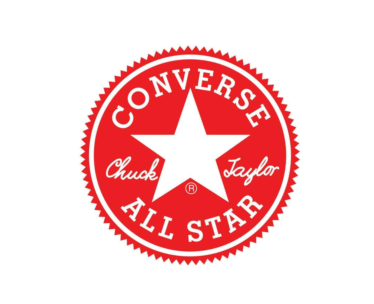 Converse All Star Brand Shoes Logo Red Symbol Design Vector Illustration