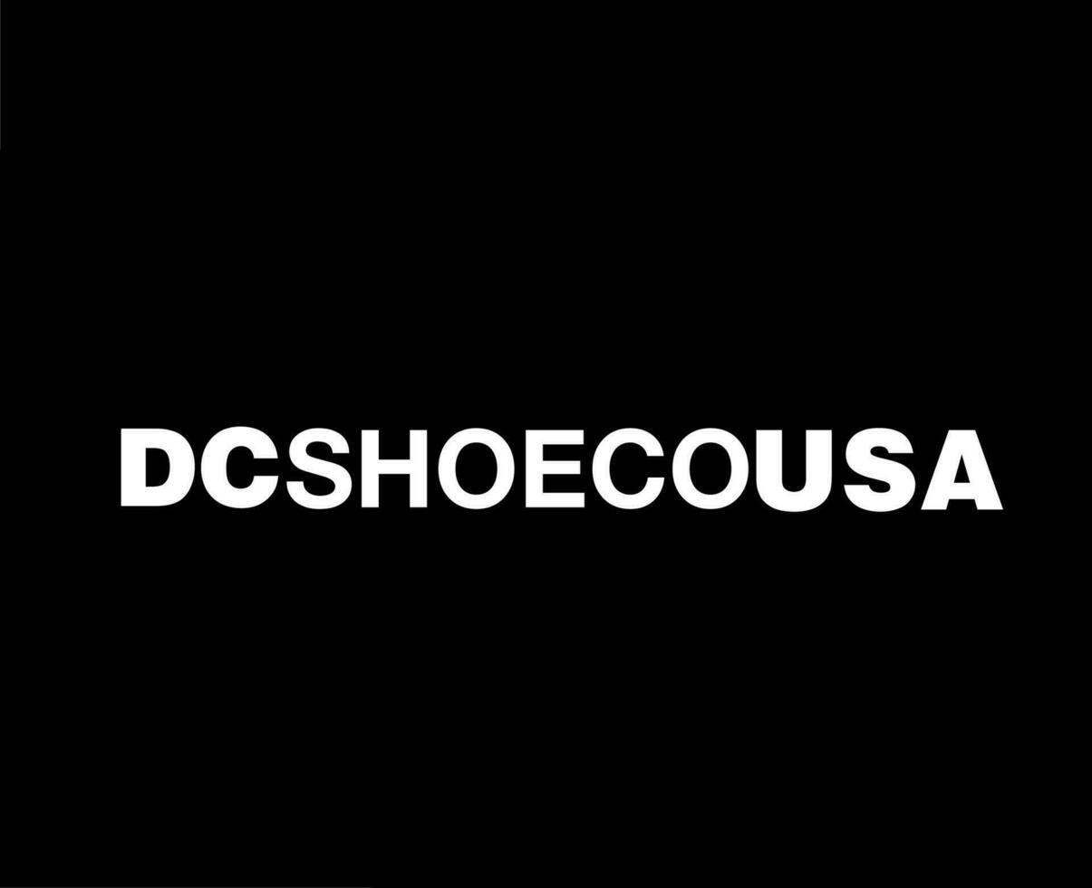 DC Shoes Usa Brand Name White Clothes Logo Symbol Design luxury Fashion Vector Illustration With Black Background