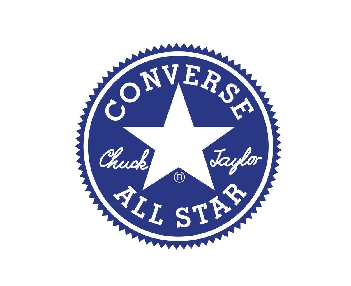 Converse All Star Brand Shoes Logo Blue Symbol Design Vector Illustration