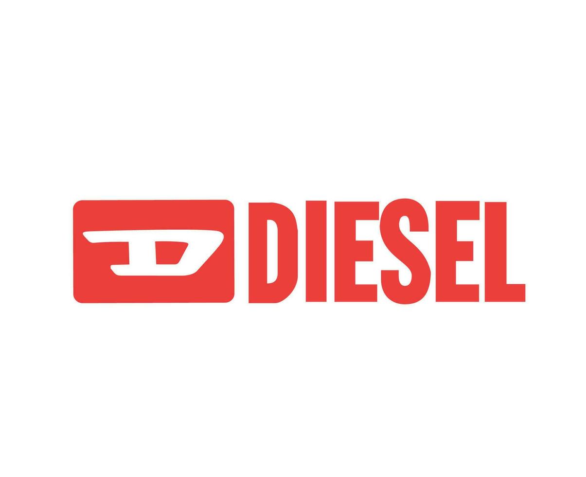 Diesel Logo Brand Symbol Red Design luxury Clothes Fashion Vector Illustration