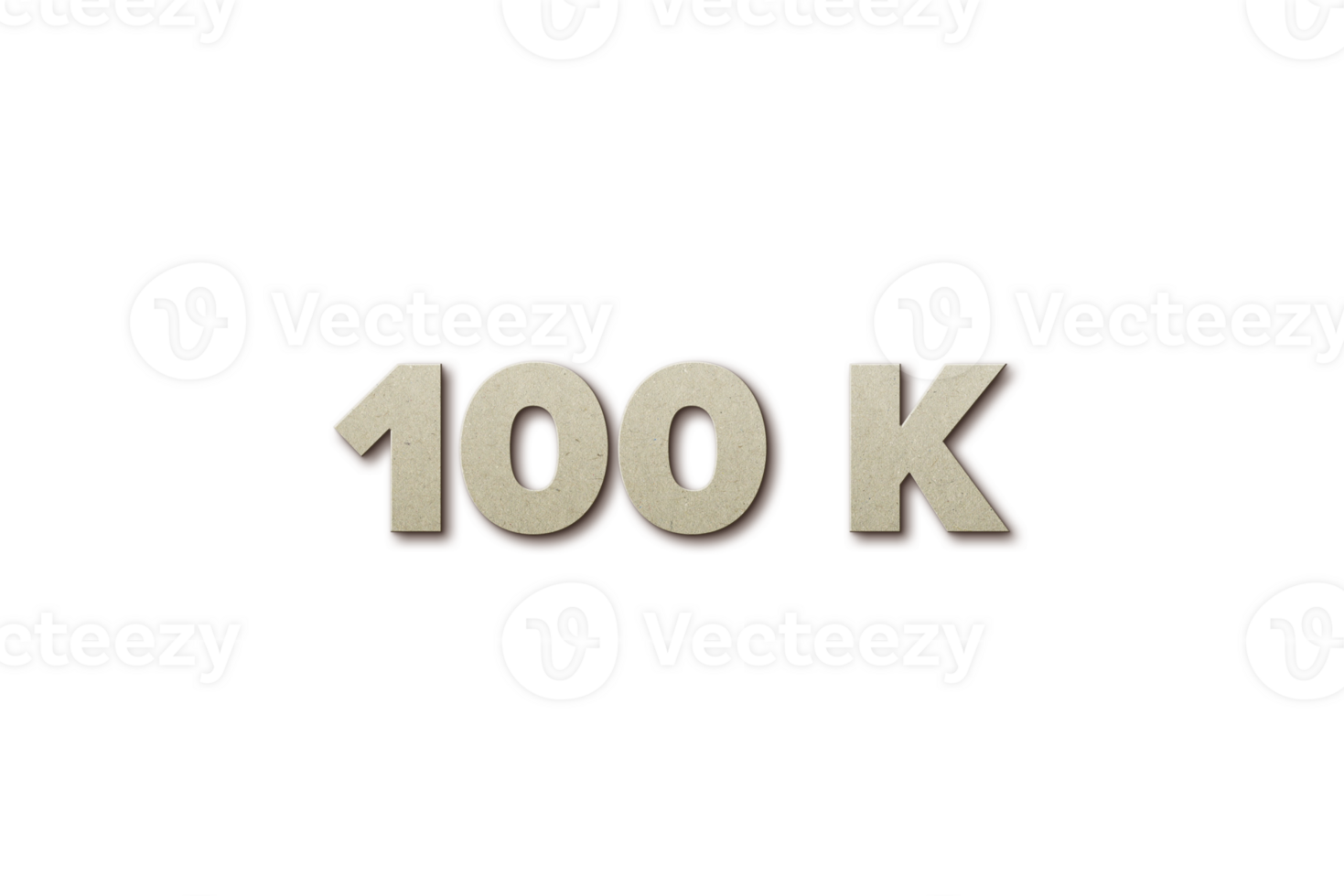 100 k subscribers celebration greeting Number with card board 2 design png