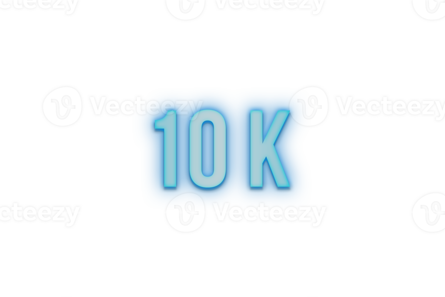 10 k subscribers celebration greeting Number with bannerneon design png