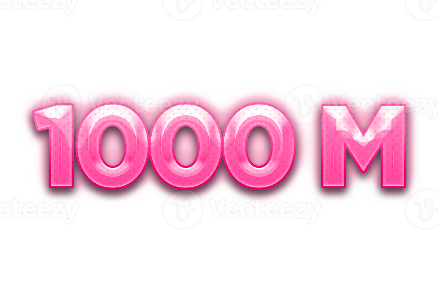 1000 million subscribers celebration greeting Number with pink design png