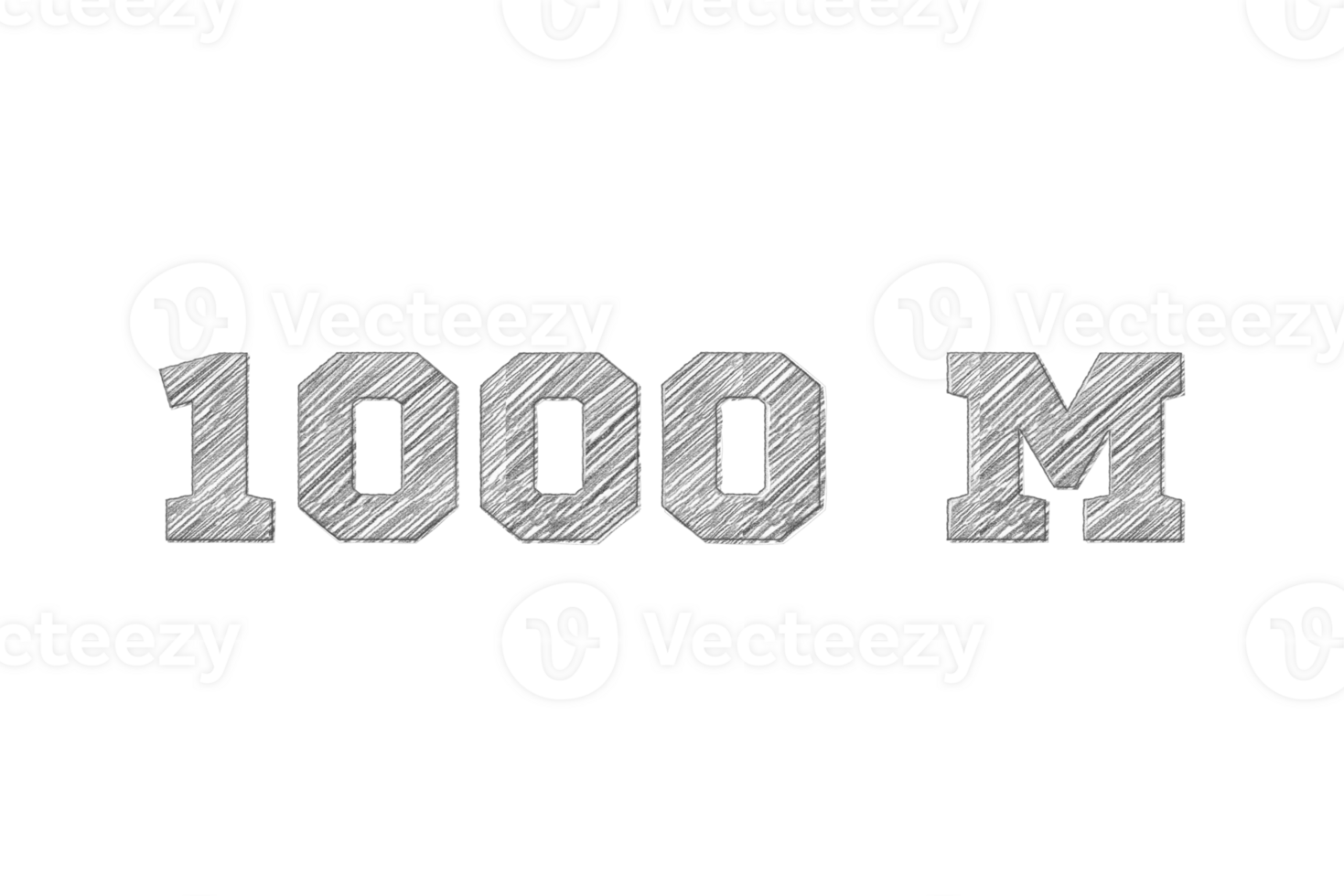 1000 million subscribers celebration greeting Number with pencil sketch design png