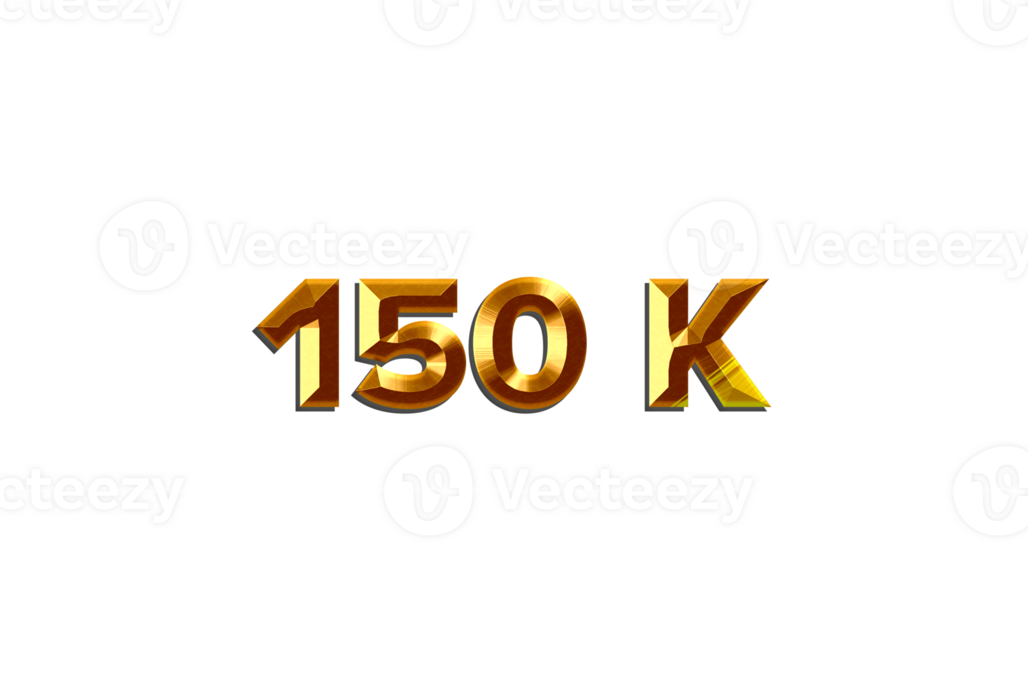 150 k subscribers celebration greeting Number with golden design png