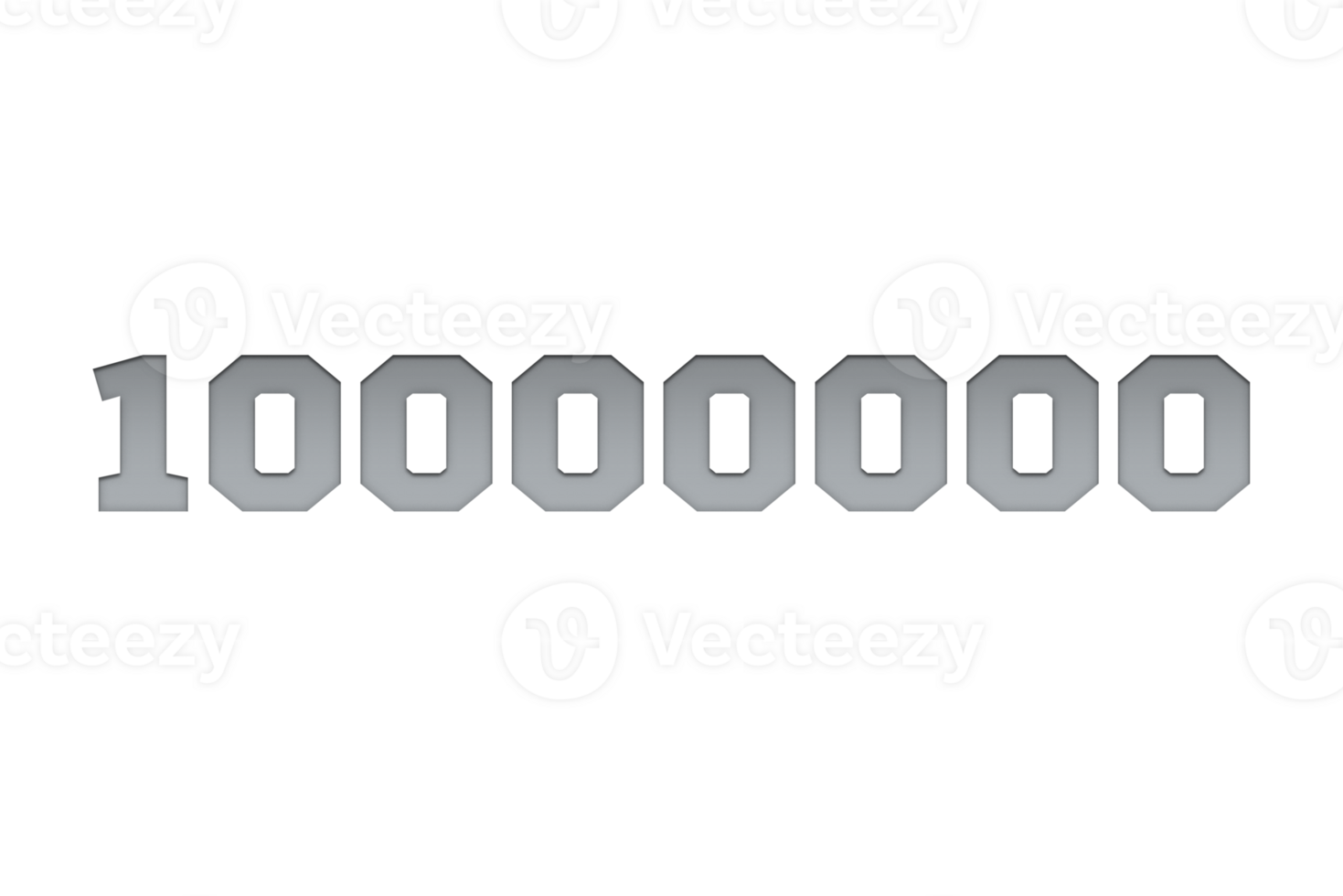 10000000 subscribers celebration greeting Number with metal engiving design png