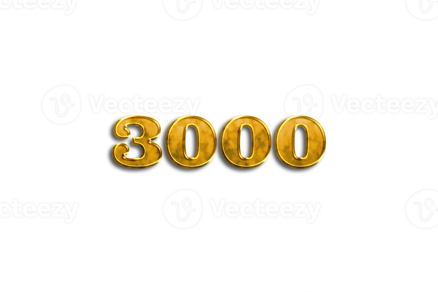 3000 subscribers celebration greeting Number with golden design png