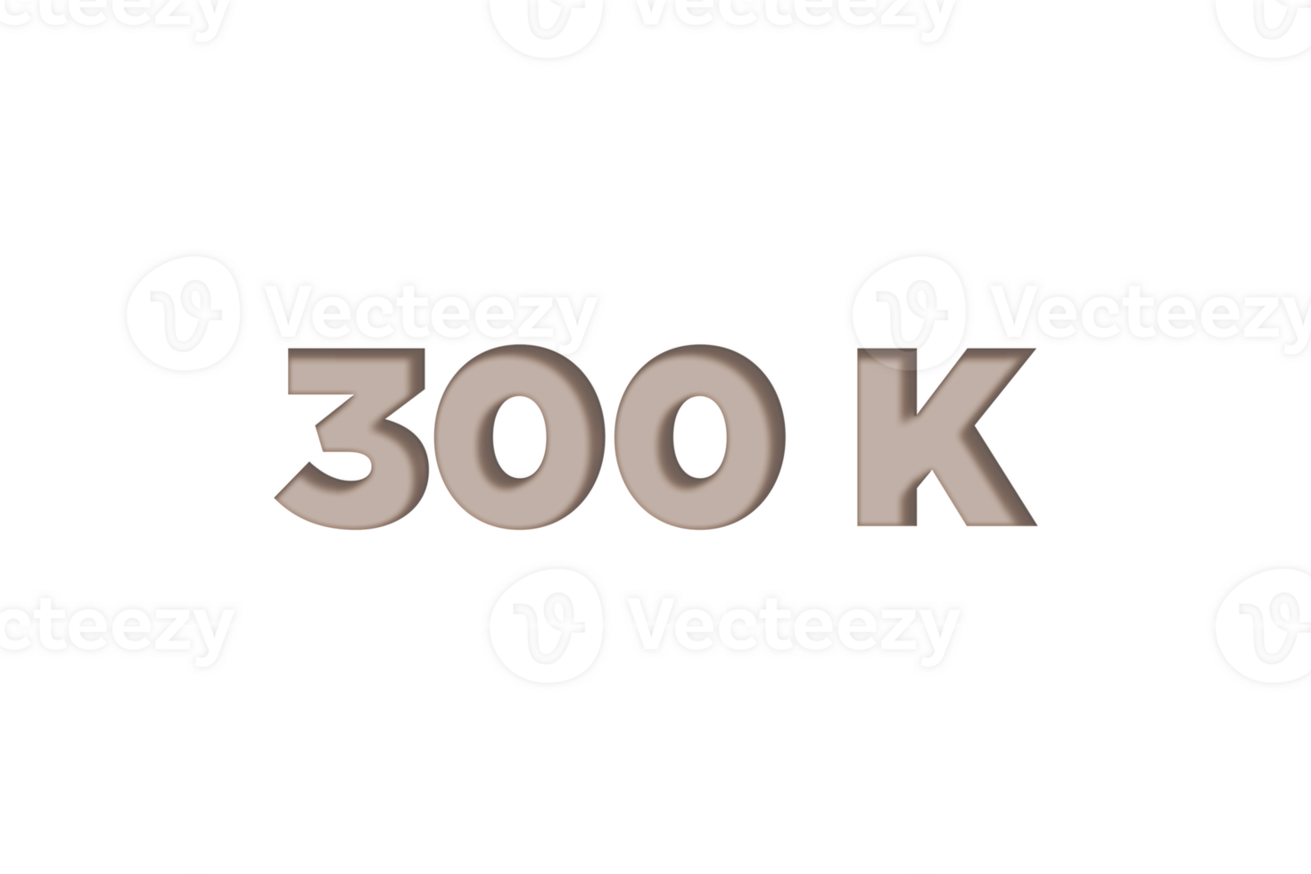 300 k subscribers celebration greeting Number with engrave design png